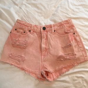 Pink high rise cheeky shorts